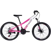 DaviBikes Kinderfahrrad Mars, 24", 130–160 cm, 21-Gang, Weiß/Rosa