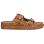 Manfield Cognacfarbene Ledersandalen | Größe 38