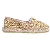 Manfield Beigefarbene Bast-Espadrilles mit Flecht-Details | Größe 40