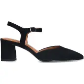 No Stress Schwarze Slingbackpumps aus Veloursleder | Größe 39