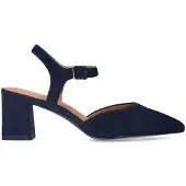 No Stress Marineblaue Slingbackpumps aus Veloursleder | Größe 42