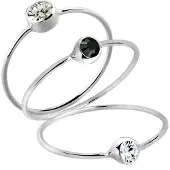 Elli Ring Set Stacking Zart Kristalle 925 Silber Elli Grau