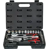 Stier Steckschlüsselsatz, 54 teilig, 1/4 Zoll und 1/2 Zoll, Schraubenschlüssel und Bits, Bitsatz, Ratschenschlüsselset, Steckschlüssel, Ratsche, Bit Set