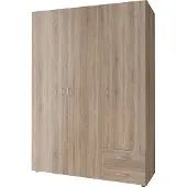 Die Möbelfundgrube Kleiderschrank Sonoma Eiche - 120 cm - 3-türig - BASE
