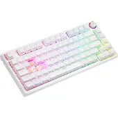 Savio Phenix WHITE GAT YELLOW, Verkabelt & Kabellos, USB + Bluetooth, QWERTY, RGB-LED, Weiß