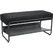 En.casa Schuhbank Lillehammer 90x37x42 cm Schwarz