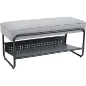 En.casa Schuhbank Lillehammer 90x37x42 cm Grau