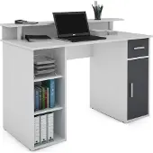 ByLiving Schreibtisch Diego, Breite 120 cm, in weiß, Front in anthrazit, mit viel Stauraum