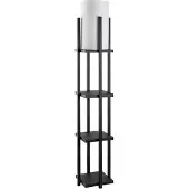 Opviq , 7111- 7111LMP, Schwarz, Stehlampen, 25 x 25 x 130 cm, Metallkörper