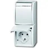 ABB 20-02 EWN-54, CEE 7/3, 2P+E, Weiß, IP44, 250 V, 16 A