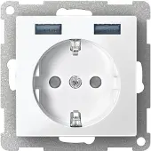 Merten Schuko-Steckdose MEG2366-0325 m.USB Ladegerät aktivweiß glänzend