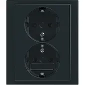 Busch-Jaeger Schuko Doppelsteckdose volle Abdeckung Safety+ 2TKA00003883 202 EUJB-81