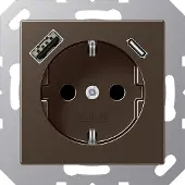 JUNG A1520-15CAMO m.USB Typ AC Steckdose SCHUKO