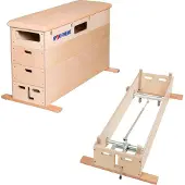Sport-Thieme Sprungkasten "Multiplex", 4-teilig, Mit Schwenkrolleneinrichtung, Kernrindlederbezug