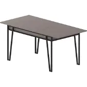 Skye Decor , Erweiterbarer Esstisch, 100% melaminbeschichtete Spanplatte, 18 mm dick, Metallbeine, 132 x 76 x 80 cm (offen 170 cm) | Helles Mocha, Modernes Industriedesign.