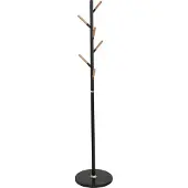 En.casa Garderobenständer Nacka 172x37 cm Schwarz + Holzoptik
