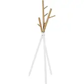 En.casa Garderobenständer Laerdal 172x49x49 cm Stahl Weiss/Holzoptik