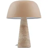 LINDBY Tischleuchte Magritt, beige, Metall, Stein, 41 cm