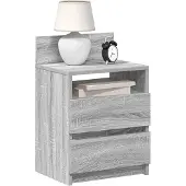 vidaXL Nachttische 2 Stk, mit 2 Schubladen Grau Sonoma 40x33x60 cm 858571
