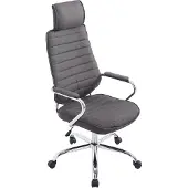 CLP Bürostuhl ergonomisch Rako, Schreibtischstuhl höhenverstellbar drehbar Stoffbezug, Rückenlehne mit Kopfstütze, Armlehnen gepolstert