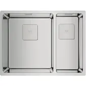 Teka FlexLinea RS15 2C 580, Bündiges Waschbecken, Rechteckig, Edelstahl, Edelstahl, 2 Becken, Rechteckig
