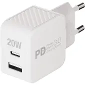 Vivanco VIVanco20W USB PD Dual Schnellladegeraet mit GaN Technologie, weiß (64121)