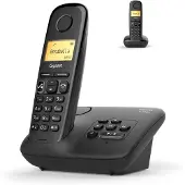 Gigaset A270A, Analoges/DECT-Telefon, Kabelloses Mobilteil, Freisprecheinrichtung, 80 Eintragungen, Anrufer-Identifikation, Schwarz