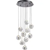 Loom Design Ice Ball 10 Pendelleuchte Transparent - , Ice Ball, dimmbar, Metallisch, für Wohnzimmer, Metall, Modern