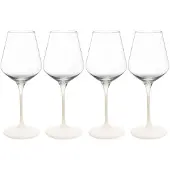 Villeroy & Boch Weißweinglas "Weißweingläser Manufacture Rock 380 ml 4er Set weiß-transparent"