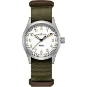 Hamilton H69401910 Unisex-Armbanduhr Khaki Field Quarz Grün/Weiß 38 mm