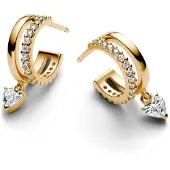 Pandora 263685C01 Damen-Creolen Baumelndes Herz Ohrringe Goldfarben