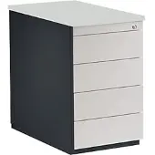 Mauser Schubladencontainer, 720x800, 4 Schubladen, anthrazit/lichtgrau