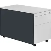 Mauser Schüberollcontainer, 579x800mm, Kunststoffpl., 1 Schub, anthrazit/lichtgrau
