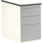 Mauser Schubladencontainer, 720x800 mm, 2 Materialschübe, 1 Hängereg., weiß/alu