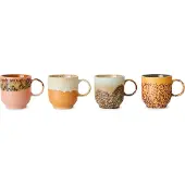 HK Living - 70's Kaffeetasse, 250 ml, cape (4er-Set)