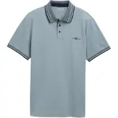 Tom Tailor Polo-Shirt mit Kontraststreifen und Logo-Patch, kurzärmlig Größe: M