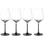 Villeroy & Boch 1137988120, Weißwein-Glas, Flötenglas, Kristall, Glas, Schwarz, Transparent, 380 ml, 9 cm