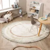 Little Olly Waschbarer Kinderteppich Rund - Milo Grün Ø 160 cm