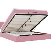 vidaXL Ottoman-Bett mit Matratze & LEDs Rosa 160x200 cm Samt