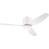 WESTINGHOUSE LED-Deckenventilator Carla, leise, 117 cm, weiß dimmbar, weiß / opal, für Wohn- / Esszimmer, Kunststoff, Modern