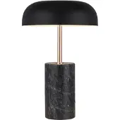 Searchlight Tischlampe Tablu Marmor mit schwarzem Farbton