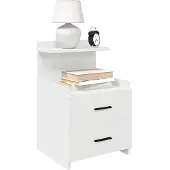 vidaXL Nachttisch mit 2 Schubladen Weiß 40x36,5x62 cm 858632