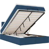vidaXL Ottomane Bett mit Matratze & LEDs Blau 120x200 cm Stoff