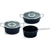 Fissler Topf-Set "Adamant" Set, Kochtopf 20 + Bratentopf 24 + Stielkasserolle 18cm oD, 3 Stk. tlg. Aluminium