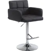 CLP Barhocker Los Angeles höhenverstellbar und drehbar | Farbe schwarz Gestell Farbe chrom