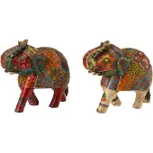 J-Line Elefant Dehli Mango Holz Mix Medium 2 Sortiert