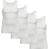 Ammann Unterhemd "Unterhemd Doppelripp Unterhemden 4er Pack 4er Pack", Herren, Gr. M, N-Gr, weiß, Obermaterial: 100% Baumwolle CO., Unterhemden Unterhemd