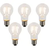 LUEDD 5er Set E27 LED Filament Glühbirnen A60 2W 210lm 2200K