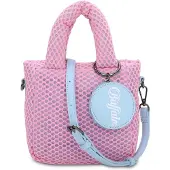 Buffalo Handtasche Umhängetasche Meshy Boxy15 Crossbody Bag Rose rosa