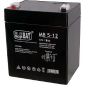 MEGABAT MB 5-12, Plombierte Bleisäure (VRLA), 12 V, 1 Stück(e), Schwarz, 5 Ah, 1,4 kg